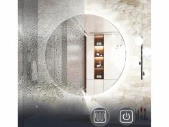 Best Espejo LED 80cm HZJ080 Cromado con Luz Ajustable y Función de Calefacción Espejo De Pared|Espejo