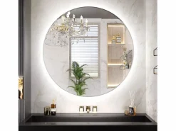 Best Espejo LED 80cm HZJ080 Cromado con Luz Ajustable y Función de Calefacción Espejo De Pared|Espejo