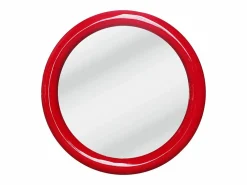 Espejo mural redondo de madera de paulonia, D.60 cm, brillante, MAELO Colección Rouge Passion|Espejo De Pared