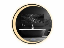 NETTLIFE Espejo con Iluminación Espejo de Baño Redondo LED Espejo de Baño IP44 60cm Espejo de Baño Redondo con Táctil Plateado