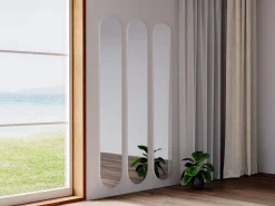 Sale OZAIA Espejo ovalado de pared, Espejo alto sin marco - L. 30 x Alt. 175 cm - KANXI Transparente