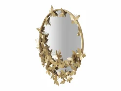 Espejo redondo de pared con mariposas decorativas 74cm Butterfly S