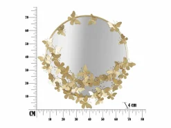 Espejo redondo de pared con mariposas decorativas 74cm Butterfly S