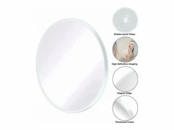 Outlet DripeX Espejo redondo de pared, espejo HD moderno de 60x60cm en el entorno para decorar, baño, dormitorio, Blanco