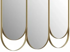 Outlet OZAIA Espejo tríptico art déco de metal - L.76 x Alt. 69.5 cm - - JICHIMI Dorado