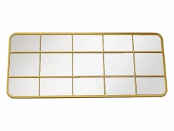 Clearance OZAIA Espejo ventana de estilo art deco de metal - L. 60 x Alt. 140 cm - - SCIARA Dorado