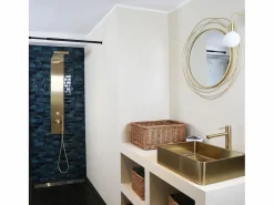 Outlet Essebagno Essekadra panel de ducha mecánico oro cepillado Dorado