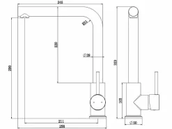 Essebagno Esseloki Mezclador para fregadero de acero inoxidable con caño azul