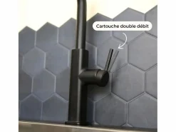 Discount Essebagno Esserain Mezclador de fregadero con teleducha extraíble en mate Negro