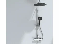 Hot Essebagno Essesmart columna de ducha sin mezclador cromada y negra Negro