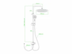 Hot Essebagno Essesmart columna de ducha sin mezclador cromada y negra Negro