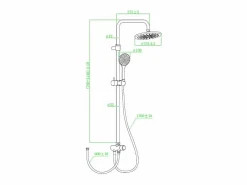 Discount Essesmart columna de ducha sin mezclador negra Columna De Ducha