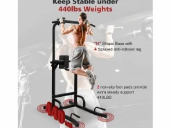 Discount Estación de entrenamiento multifuncional para dominadas y fondos, plancha, color , altura regulable (224,8x96,5x207cm) Aparato De Musculación