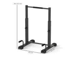 Estación de inmersión ajustable, de metal, hasta 540 kg, para entrenamiento en casa, color (65 x 63 x 93-117 cm)