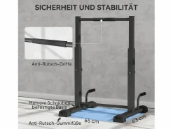 Estación de inmersión ajustable, de metal, hasta 540 kg, para entrenamiento en casa, color (65 x 63 x 93-117 cm)