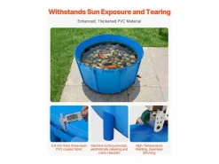 Estanque para Peces SucceBuy de Lona, Estanque Elevado de 3100L, Acuario Plegable en PVC para Koi, Acuario Redondo para Peces Dorados con Marco Robusto