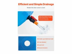 Estanque para Peces SucceBuy de Lona, Estanque Elevado de 3100L, Acuario Plegable en PVC para Koi, Acuario Redondo para Peces Dorados con Marco Robusto
