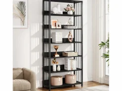 Estante de biblioteca de 6 niveles, estante estrecha y muy alta de 190 cm, estantes independientes, 70 x 30 x 190 cm Librería