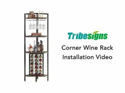 Online Estante de esquina con portabotellas y estantes de almacenamiento, barra de esquina de 4 niveles, estante de esquina independiente para sala de estar, comedor, cocina Botellero|Accesorios Para Vino Y Bar