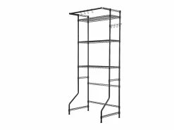 Discount Estante de La Lavadora SucceBuy Estante de Almacenamiento para Lavadora y Secadora de Un Nivel y 3 Niveles, Negro