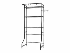 Discount Estante de La Lavadora SucceBuy Estante de Almacenamiento para Lavadora y Secadora de Un Nivel y 3 Niveles, Negro