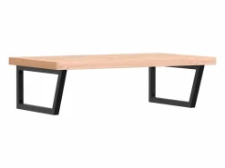 vidaxl Estante de lavabo de pared de acero y madera maciza de haya