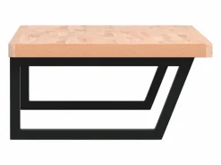 vidaxl Estante de lavabo de pared de acero y madera maciza de haya