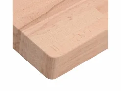 vidaxl Estante de lavabo de pared de acero y madera maciza de haya