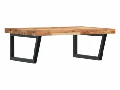 vidaxl Estante de lavabo de pared acero y madera maciza de acacia
