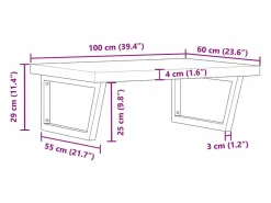 vidaxl Estante de lavabo de pared acero y madera maciza de acacia