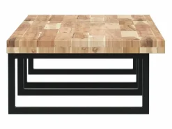 Sale vidaxl Estante de lavabo de pared acero y madera maciza de acacia Marru00f3n