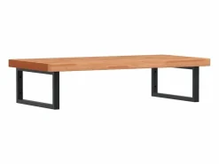 vidaxl Estante de lavabo de pared de acero y madera maciza de haya