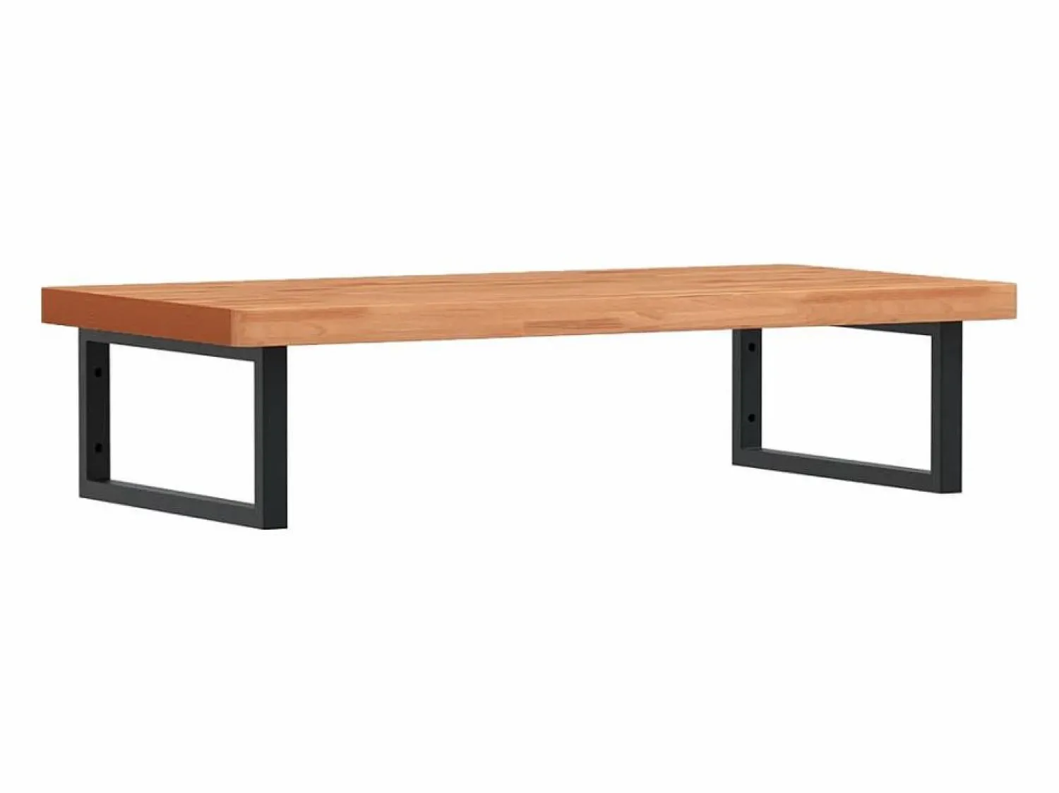 vidaxl Estante de lavabo de pared de acero y madera maciza de haya