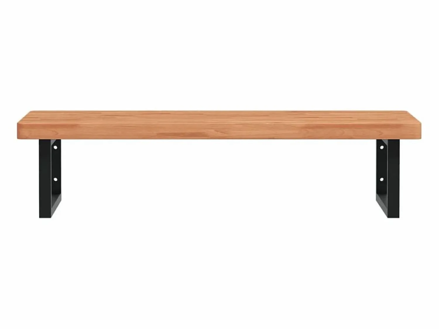 vidaxl Estante de lavabo de pared de acero y madera maciza de haya
