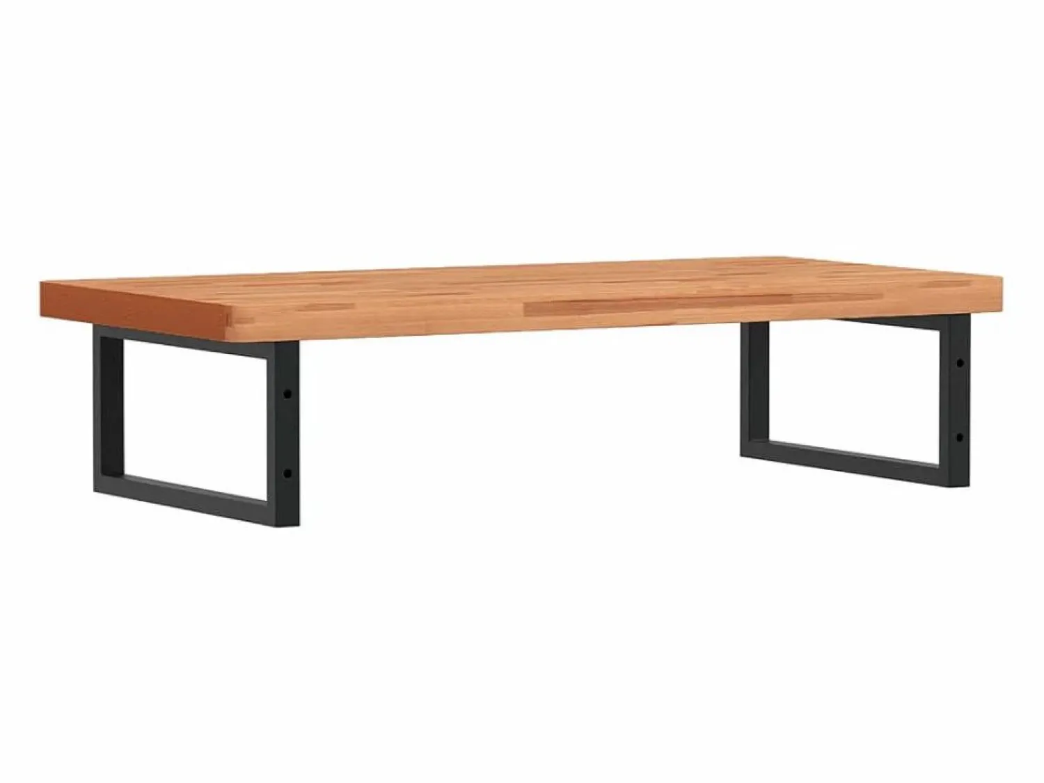 vidaxl Estante de lavabo de pared de acero y madera maciza de haya