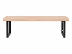 vidaxl Estante de lavabo de pared de acero y madera maciza de roble