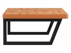 Online vidaxl Estante de lavabo de pared de acero y madera maciza de haya Marru00f3n