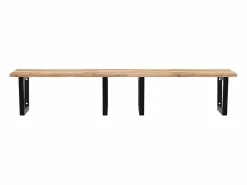 vidaxl Estante de lavabo de pared acero y madera maciza de acacia