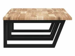 vidaxl Estante de lavabo de pared acero y madera maciza de acacia