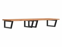 Clearance Estante de lavabo de pared de acero y madera maciza de haya Estantería Sobre Inodoro