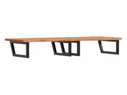 Clearance Estante de lavabo de pared de acero y madera maciza de haya Estantería Sobre Inodoro