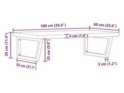 Sale vidaxl Estante de lavabo de pared de acero y madera maciza de roble Marru00f3n