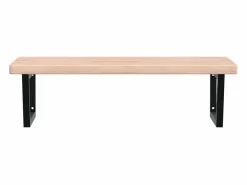 Sale vidaxl Estante de lavabo de pared de acero y madera maciza de roble Marru00f3n