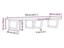 Online Estante de lavabo de pared acero y madera maciza de acacia Estantería Sobre Inodoro