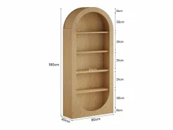 Tribesigns Estante de libros de 180 cm de alto, estante de libros arqueado de 5 niveles con estantes abiertos
