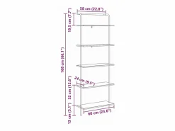 Clearance Clicnbuy Estante de libros Madera vieja 60 x 24 x 168 cm Marru00f3n