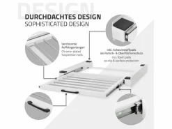 ML-DESIGN Estante extraíble intermedio para lavadora con toallero 60x60 cm con asa
