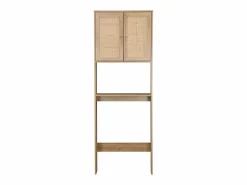 Estante mueble de wc decorada en madera y caña natural Estantería Sobre Inodoro