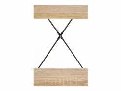 Discount MSO Estantería - Escalera de diseño 34 x 148 cm estilo roble y acero negro Loggia Color natural claro