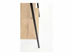 Discount MSO Estantería - Escalera de diseño 34 x 148 cm estilo roble y acero negro Loggia Color natural claro